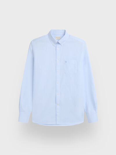 CAMISA OXFORD STRIPES CELESTE