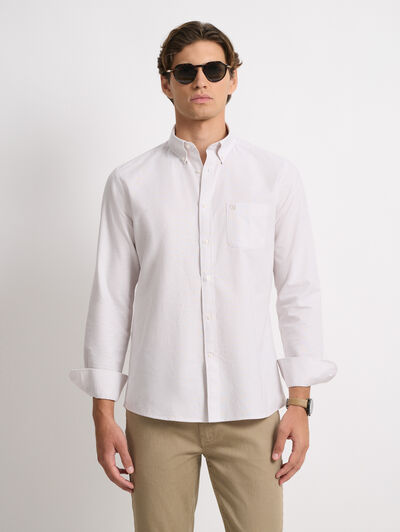 CAMISA MIL RAYAS POCKET BEIGE