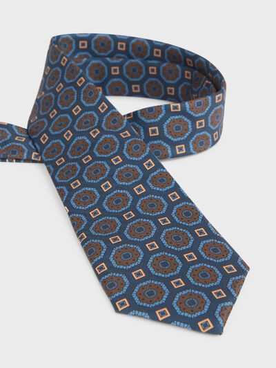CORBATA PRINTED AZUL MARINO