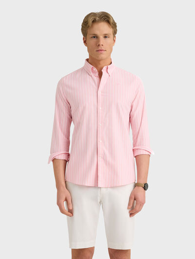 CAMISA OXFORD STRIPES CORAL