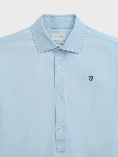 POLERA DENIM CELESTE