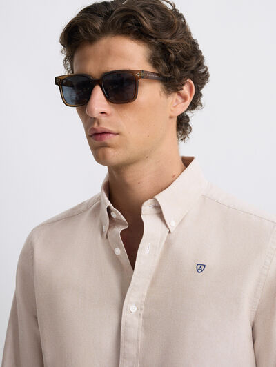 CAMISA OXFORD SOLID CAMEL