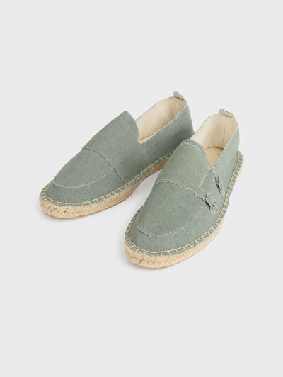 ESPADRILLES HEBILLAS CANVAS VERDE