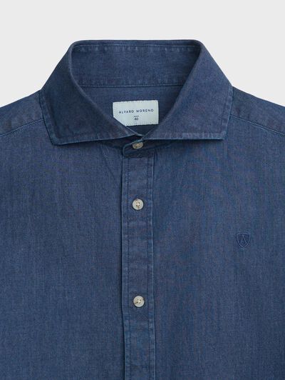 CAMISA DENIM TIE AZUL MARINO
