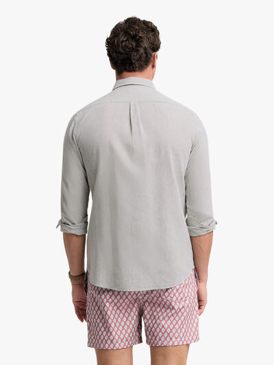CAMISA LINO BOLSILLO VERDE