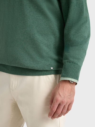JERSEY BUTTON COLLAR VERDE