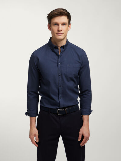 CAMISA OXFORD DYE POCKET AZUL MARINO