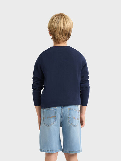 JERSEY ROUND NECK KIDS AZUL MARINO