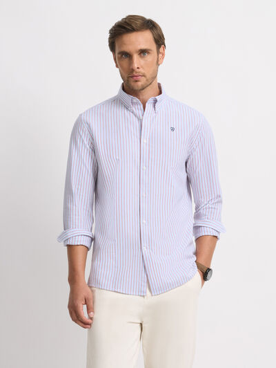 CAMISA OXFORD COMBO BURDEOS