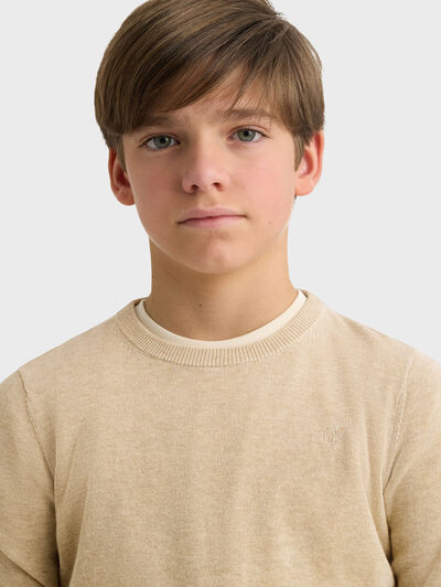 JERSEY ROUND NECK KIDS BEIGE