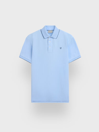 POLO CONTRAST CELESTE
