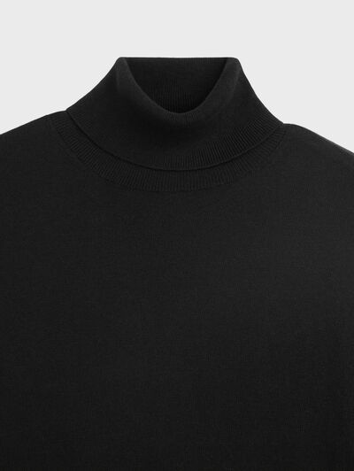 JERSEY ROLL COLLAR NEGRO
