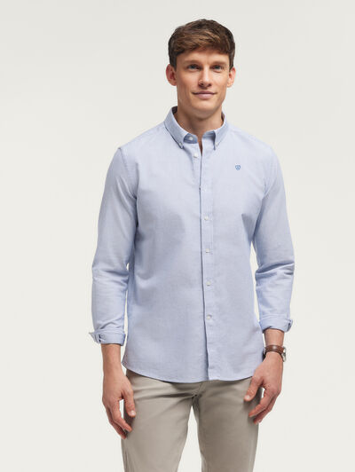 CAMISA OXFORD MIL RAYAS AZUL MARINO