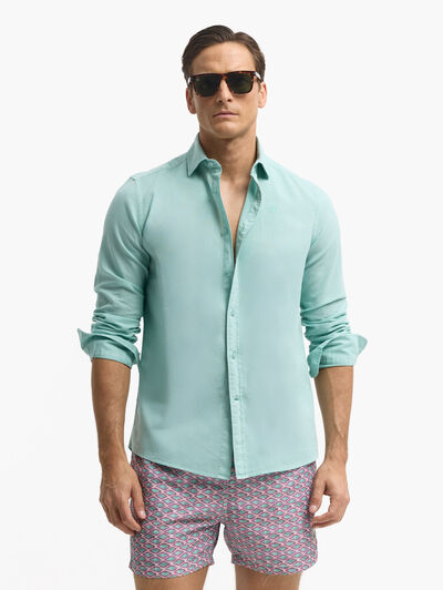 CAMISA LINO GD VERDE AGUA