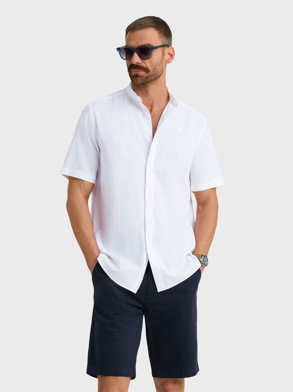 CAMISA LINO M.CORTA MAO