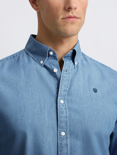 CAMISA DENIM DOWN CELESTE