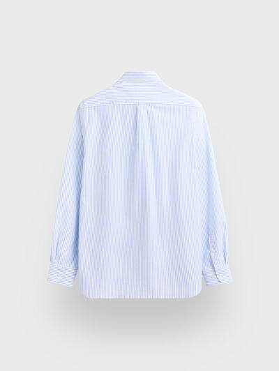 CAMISA OXFORD RAYAS CELESTE