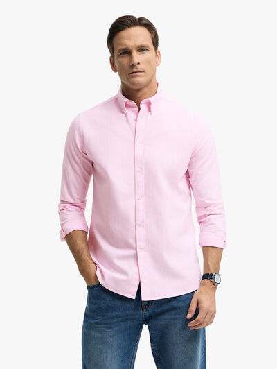 CAMISA OXFORD STRIPES ROSA