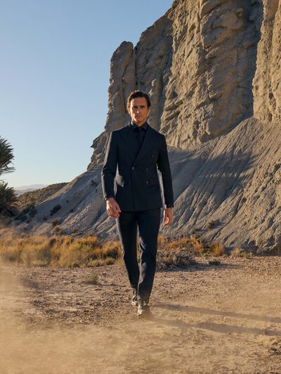 PANTALON TWILL CRUZADO AZUL MARINO