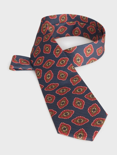 CORBATA PRINTED AZUL MARINO