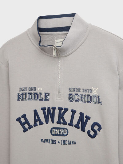 SUDADERA HAWKINS GRIS