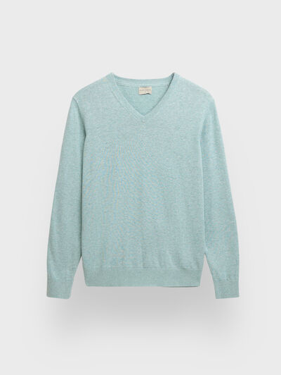 JERSEY V-NECK VERDE AGUA