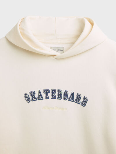 SUDADERA SKATEBOARD BEIGE