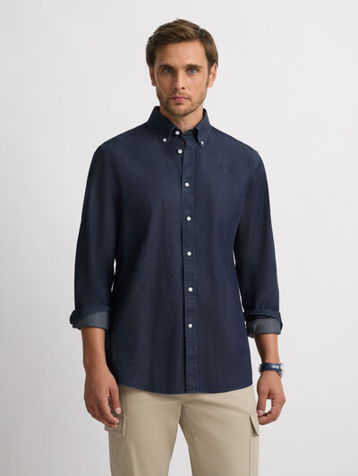 CAMISA DENIM DOWN AZUL MARINO
