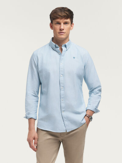 CAMISA OXFORD STRIPES AZUL