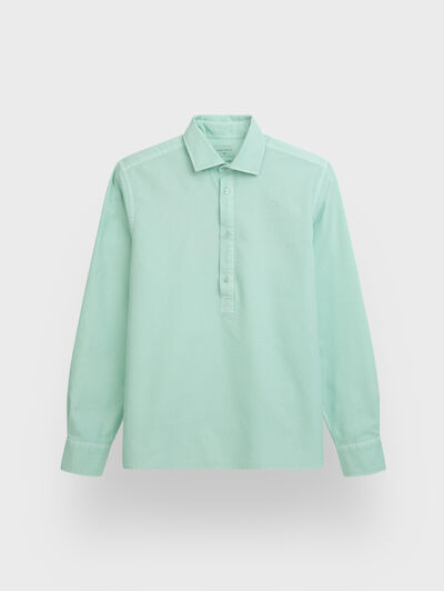 POLERA OXFORD DYE VERDE AGUA