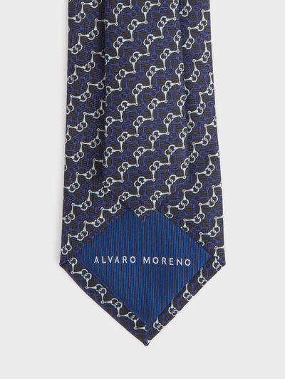 CORBATA PRINTED AZUL MARINO