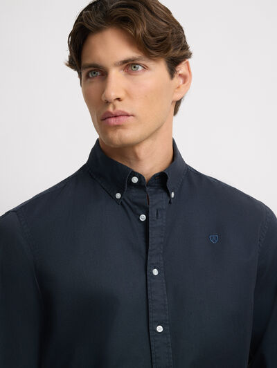 CAMISA POPELIN DYE AZUL MARINO