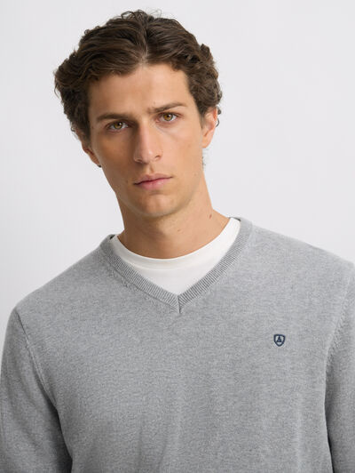 JERSEY V-NECK TRENDY GRIS
