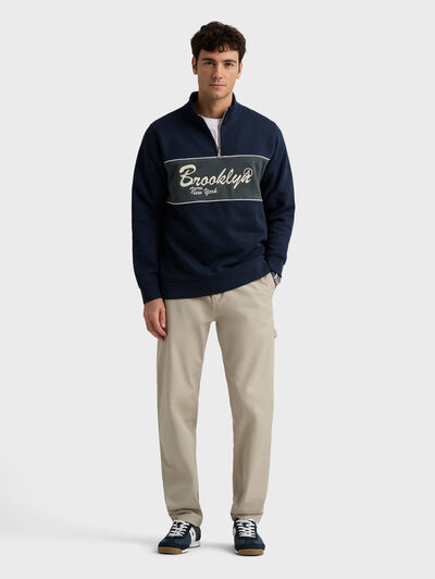 SUDADERA CONTRAST AZUL MARINO