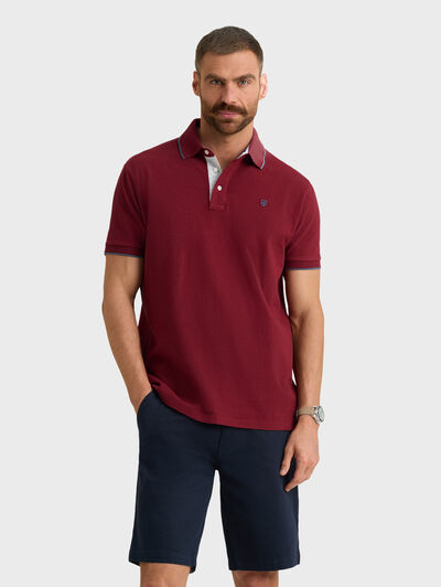 POLO CONTRAST BURDEOS