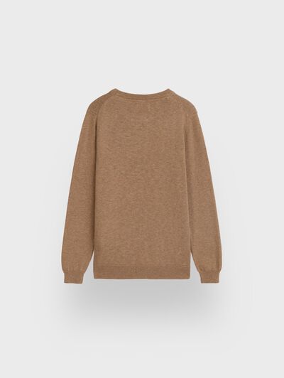 JERSEY ROUND NECK KIDS CAMEL