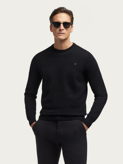 JERSEY ROUND NECK BASIC NEGRO