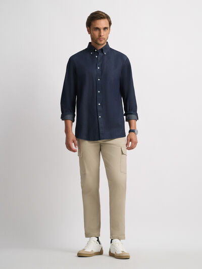 CAMISA DENIM DOWN AZUL MARINO
