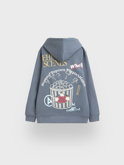 SUDADERA POPCORN KIDS AZUL MARINO