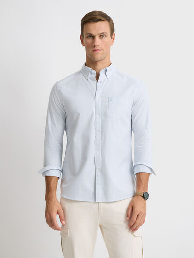 CAMISA OXFORD STRIPES AZUL