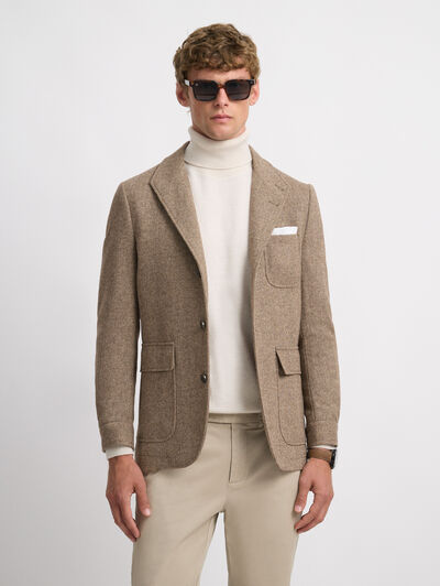 CHAQUETA TEBA ESPIGA CAMEL
