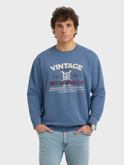 SUDADERA VINTAGE AZUL