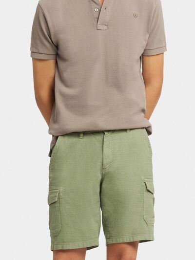 BERMUDA CARGO TINTADA VERDE