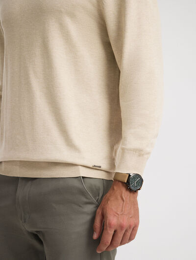 JERSEY CUELLO VUELTO BEIGE