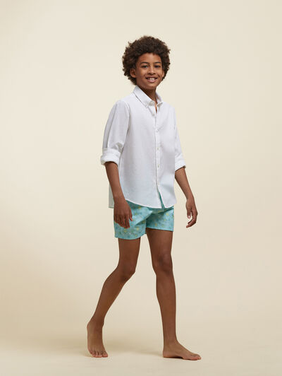 CAMISA LINO C.BOTON KIDS BLANCO