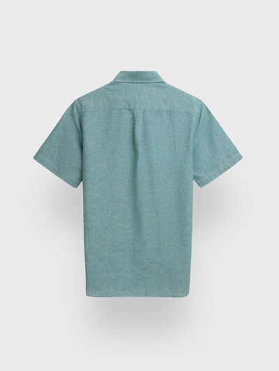 CAMISA LINO M.CORTA VERDE