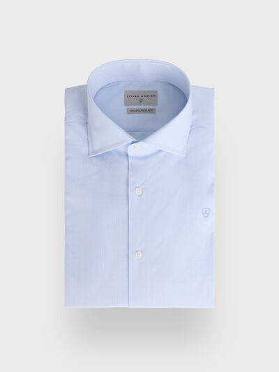 CAMISA ROMA MICROCHECKS CELESTE