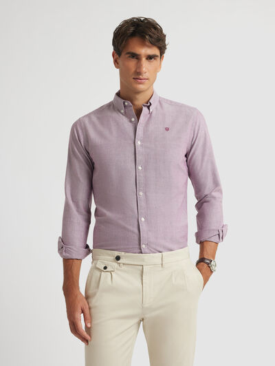 CAMISA OXFORD SOLID BURDEOS