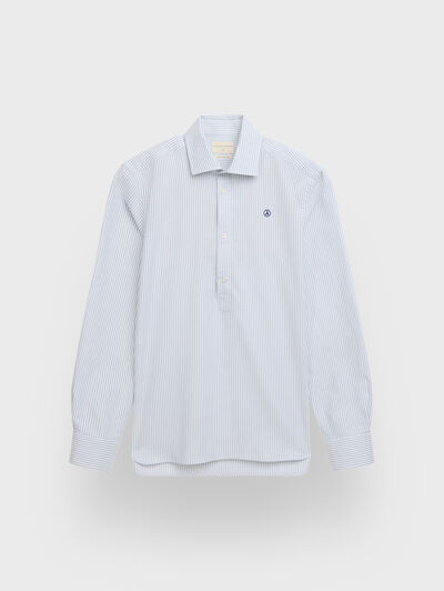 POLERA OXFORD RAYAS AZUL