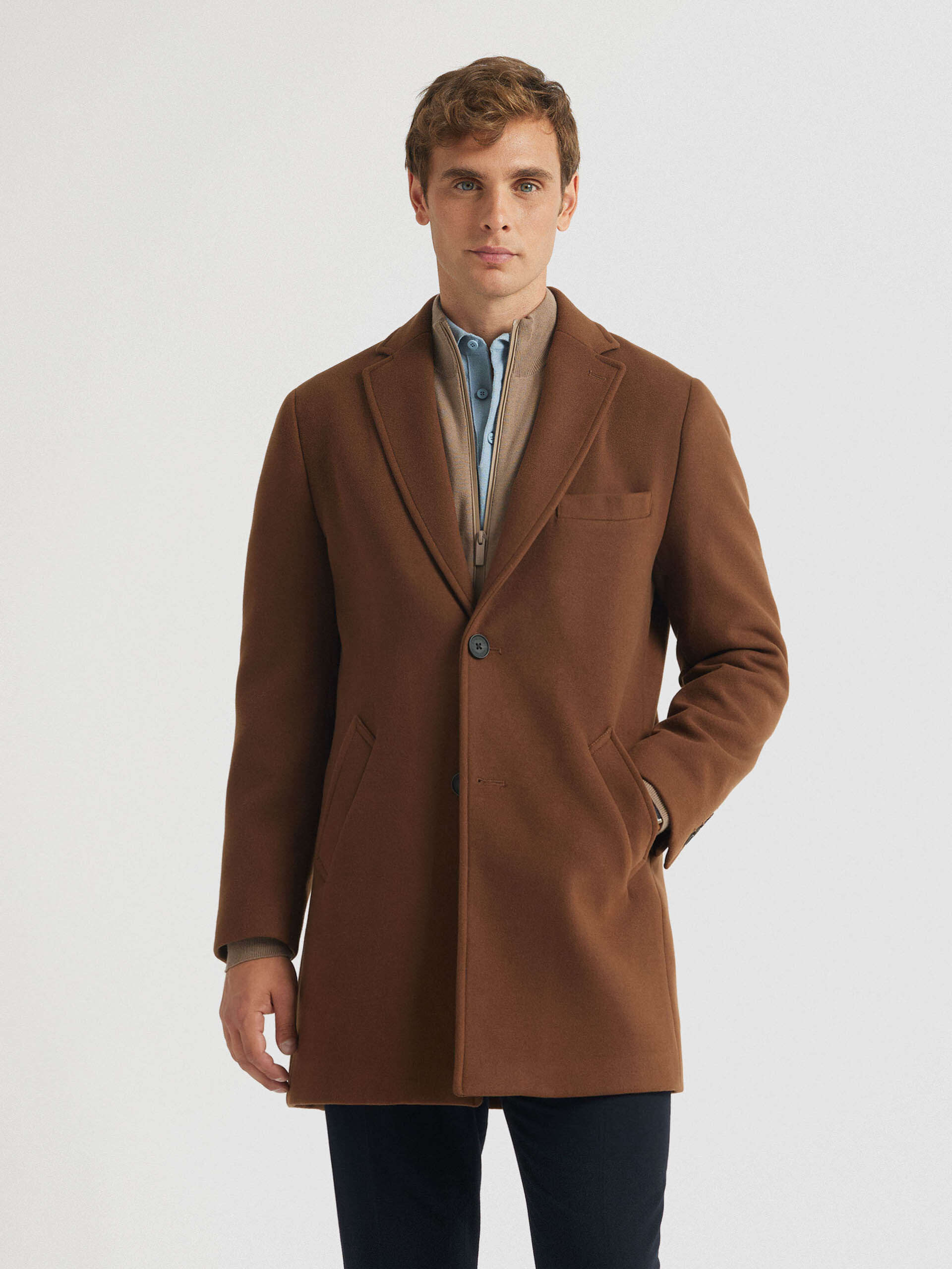 Chaqueton marron hombre top